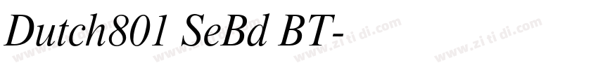 Dutch801 SeBd BT字体转换